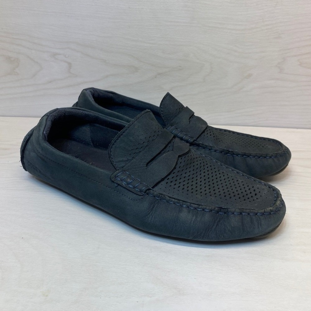 Cole Haan Mens 9.5 Penny Loafer Driver Moc Navy C37215 Casual Comfort Shoes
